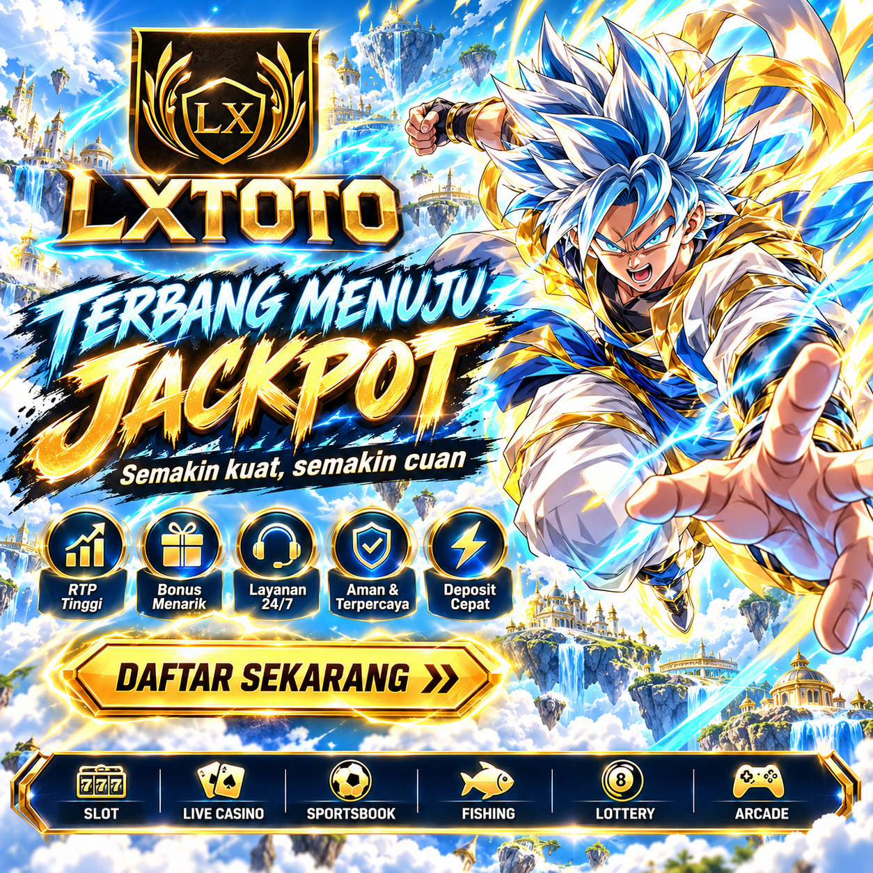 Petualangan fantasi LXTOTO dengan energi emas dan biru